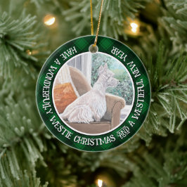 Westie Looking Out a Window Keramik Ornament