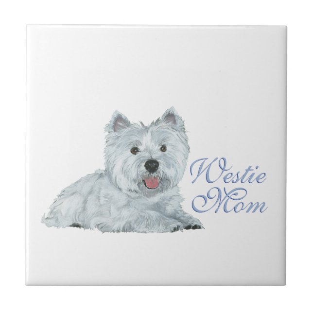 Westie Mama Fliese (Vorderseite)