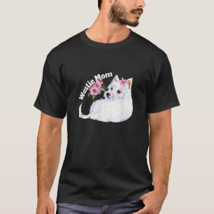 Westie Mama Floral West Highland Terrier Dog T-Shirt