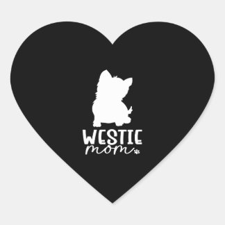 Westie Mama Herz-Aufkleber