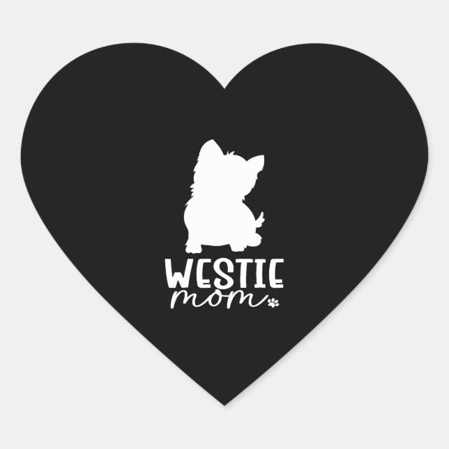 Westie Mama Herz-Aufkleber (Vorderseite)