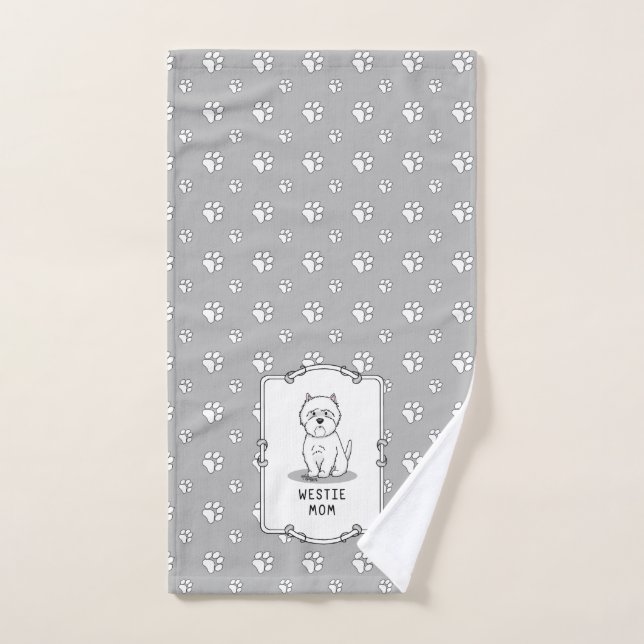 Westie Mama - West Highland White Terrier Mama Badhandtuch Set (Handtuch)