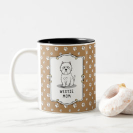 Westie Mama - West Highland White Terrier Mama Zweifarbige Tasse