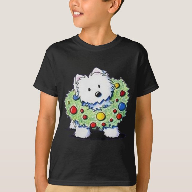 Westie Mama West Highland White Terrier Xmas Light T-Shirt (Vorderseite)
