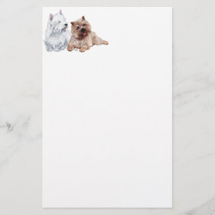 Westie mit einem braunen Cairn Terrier Briefpapier