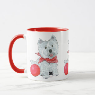 Westie mit rotem Ball Tasse
