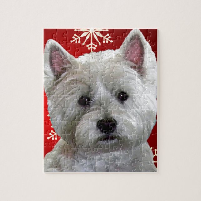 WESTIE MIT SCHNEEFLOCKEN (Vertikal)