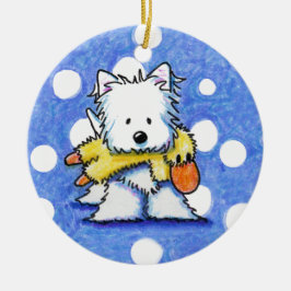 Westie mit Toy Duck Ornament