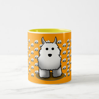 Westie Muster-Tasse Zweifarbige Tasse