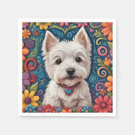 Westie napkins serviette