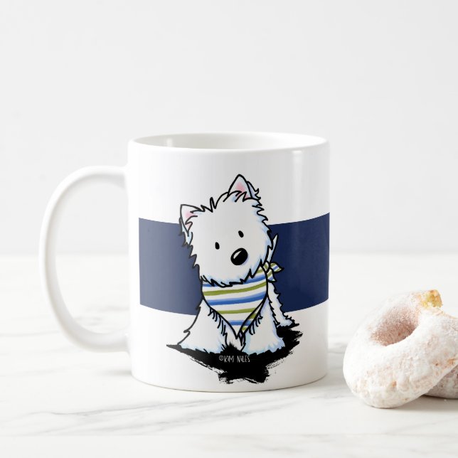 Westie Nautique KiniArt Mug (Avec donut)