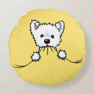 Westie Niedlich Aggression Kinderzimmer Rundes Kissen