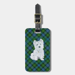 Westie on Tartan Gepäckanhänger