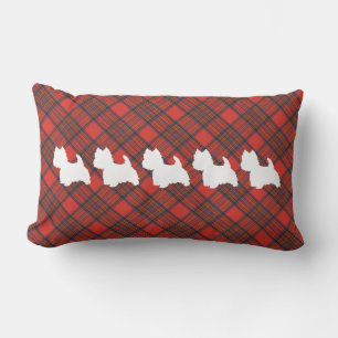Westie on Tartan PILLOW Lendenkissen