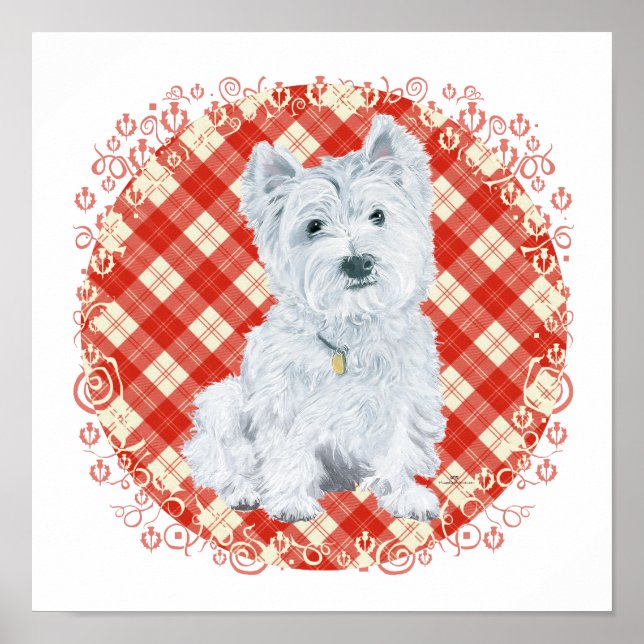 Westie on Tartan Poster (Vorne)