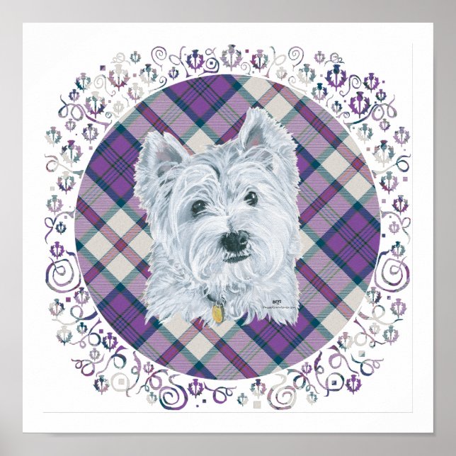 Westie on Tartan Poster (Vorne)