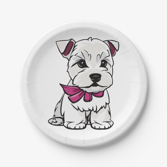 Westie Party Pappteller (Vorderseite)