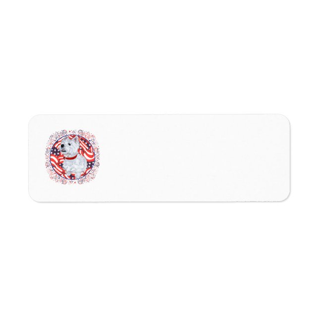Westie Patriotic Return Address Label (Vorne)