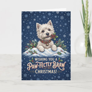 Westie Pawfectly Braw Weihnachtskarte Karte