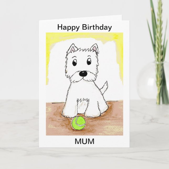 WESTIE PERSONALISIERTE BIRTHDAY CARD KARTE (Vorderseite)