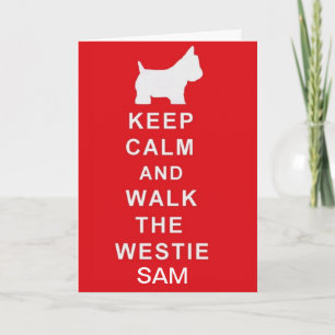 WESTIE PERSONNALISÉE Garder le calme marcher carte