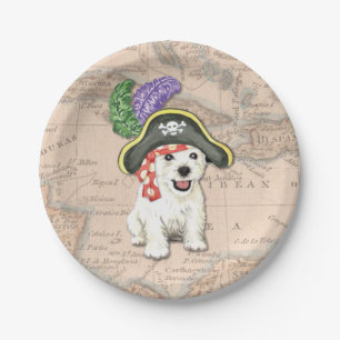 Westie Pirate Pappteller