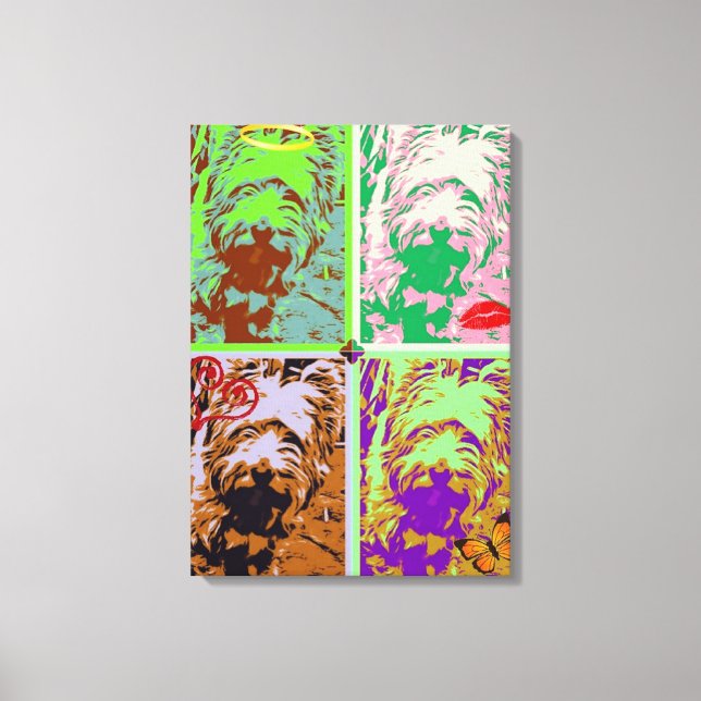 Westie Pop Kunst, Dichtung und Musik Kunst, Dichtu Leinwanddruck (Vorderseite)