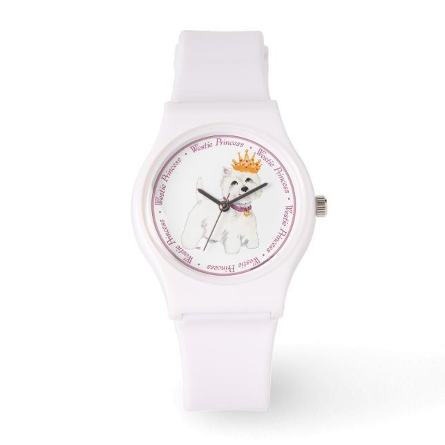 Westie Princess Armbanduhr (Vorderseite)