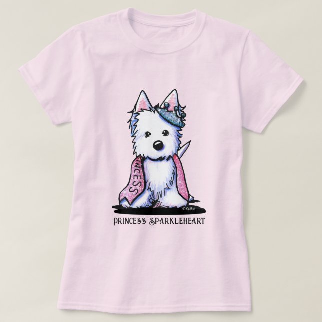 Westie Princess Sparkleheart T-Shirt (Design vorne)