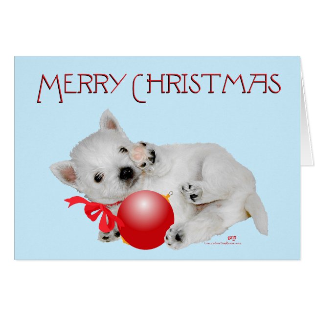 Westie Puppy Christmas Playtime (Vorderseite (Horizontal))