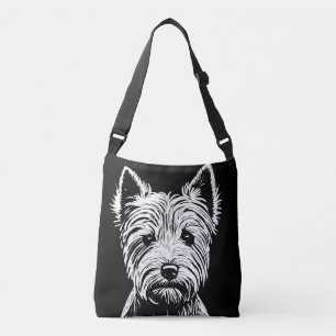 Westie Puppy Portrait Tragetaschen Mit Langen Trägern