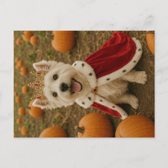 Westie Queen zu Halloween Postkarte (Vorderseite)