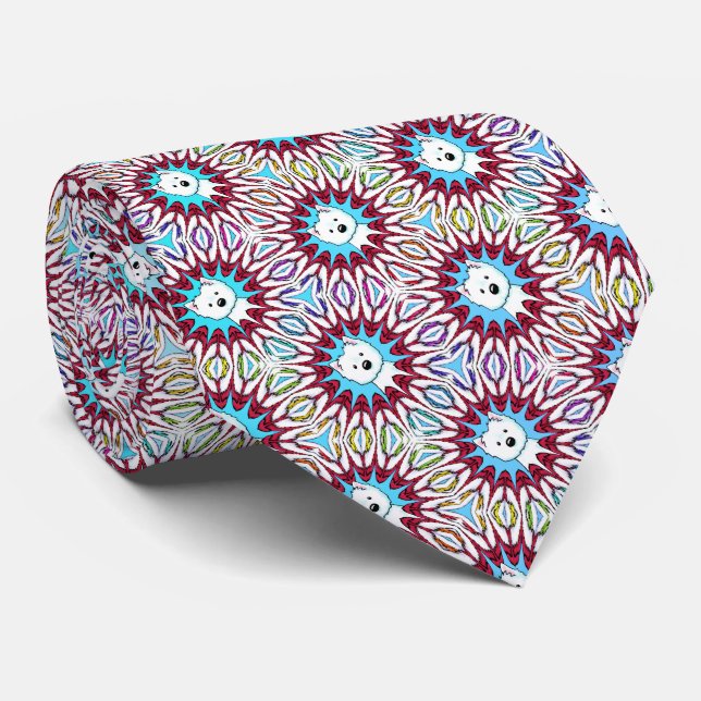 Westie Rainbow Bridge Neck Tie Krawatte (Gerollt)