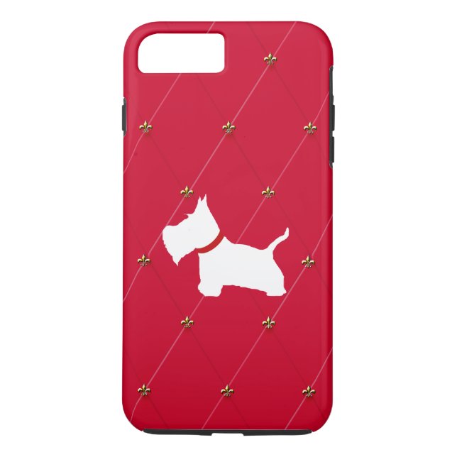 Westie Rot-Diamanten Case-Mate iPhone Hülle (Rückseite)