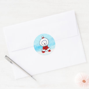 Westie Round Christmas Stickers
