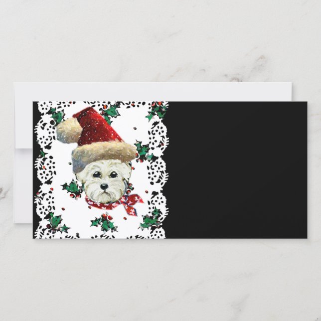 Westie Santa Feiertagskarte (Vorderseite)