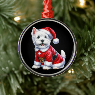 Westie Santa Paws Christmas Ornament Aus Metall