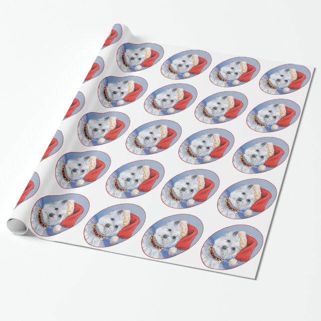 Westie Santas Helper Geschenkpapier (Ungerollt)