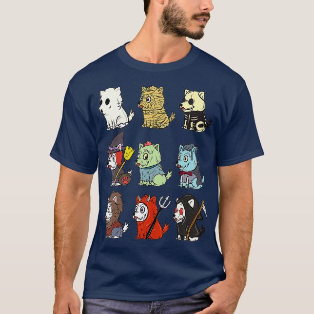 Westie Scary Costumes Halloween  Funny Dog T-Shirt (Vorderseite)