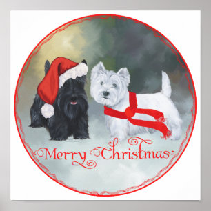 Westie Scottie Weihnachten Poster