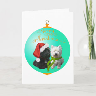 Westie Scottie Weihnachtsbaumschmuck Feiertagskarte