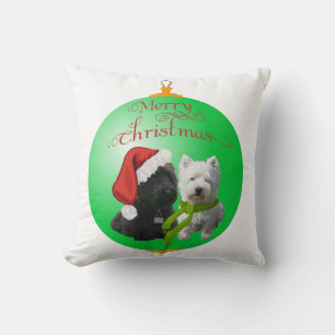 Westie Scottie Weihnachtsbaumschmuck Kissen