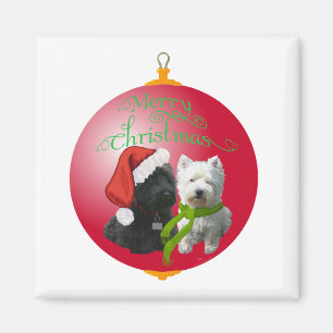 Westie Scottie Weihnachtsbaumschmuck Magnet