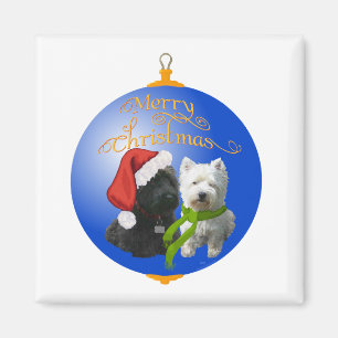 Westie Scottie Weihnachtsbaumschmuck Magnet