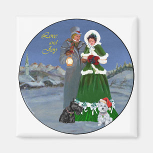 Westie & Scottie Weihnachtslieder Magnet
