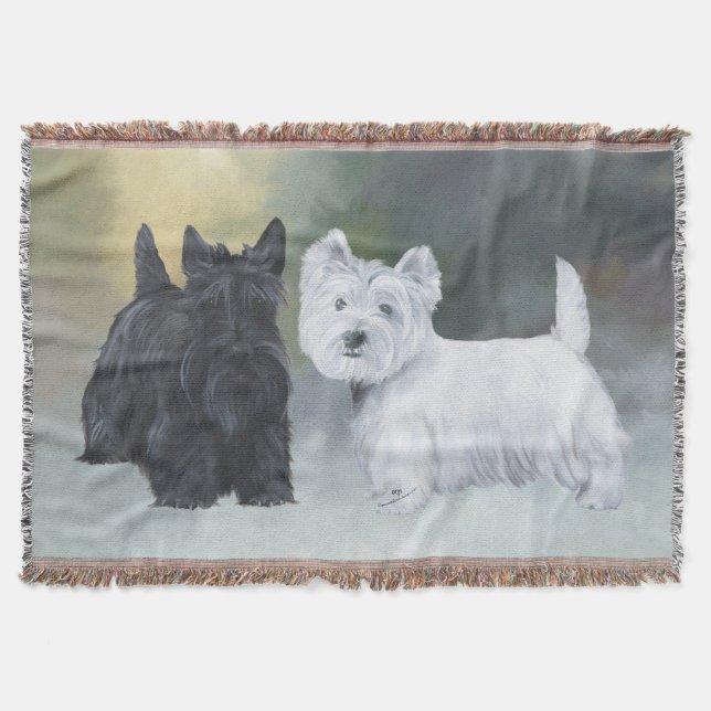 Westie Scottie Wintertime Decke (Vorderseite)