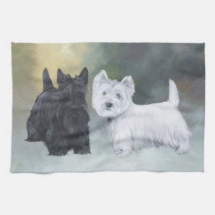 Westie Scottie Winterzeit Handtuch