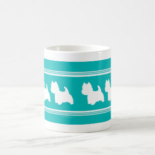 Westie-Silhouette auf Türkis Kaffeetasse