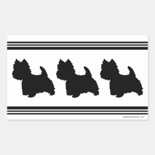 Westie-Silhouette Rechteckiger Aufkleber