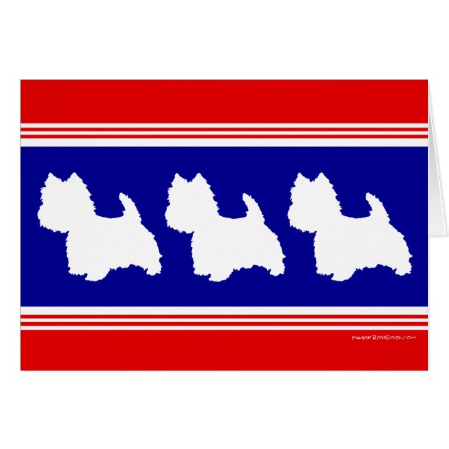 Westie Silhouette Red & Blue (Vorderseite (Horizontal))